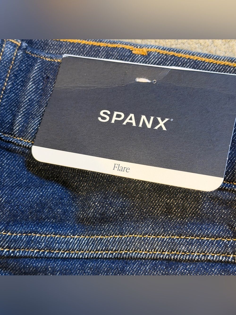 SPANX EveryWear Flare Jeans - Dark Blue - Pull-on Elastic Waist - Small NWT - Picture 9 of 9